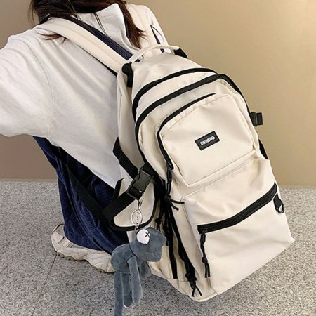 남녀공용 10대 책가방 새학기 학교 백팩 흰색 가방