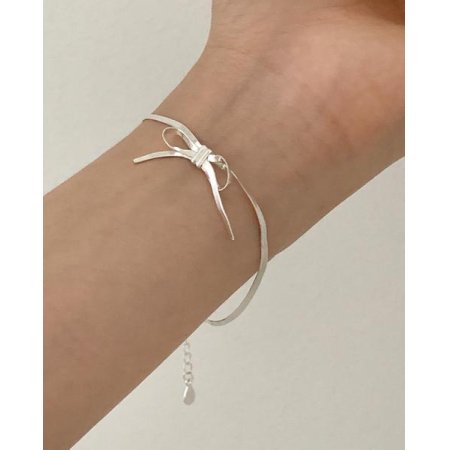 (925 Silver) Pure Ribbon Bracelet C 27