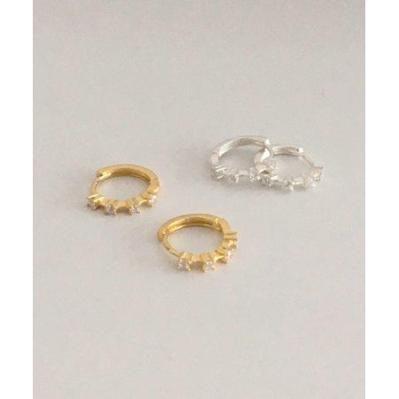 (silver925) cubic onetouch earring