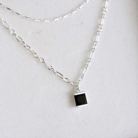 (Silver925) Mono black necklace