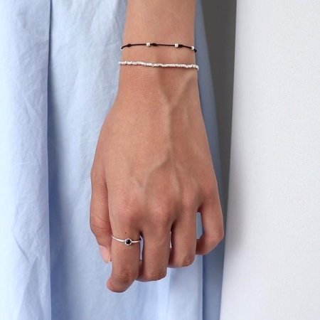 (Silver925) Simple ball knot bracelet