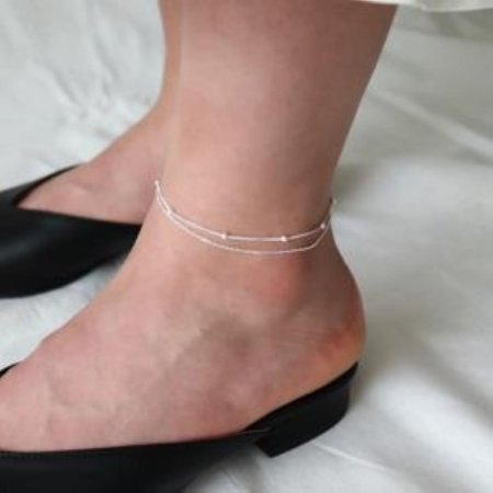 Silver925 Ball layered anklet
