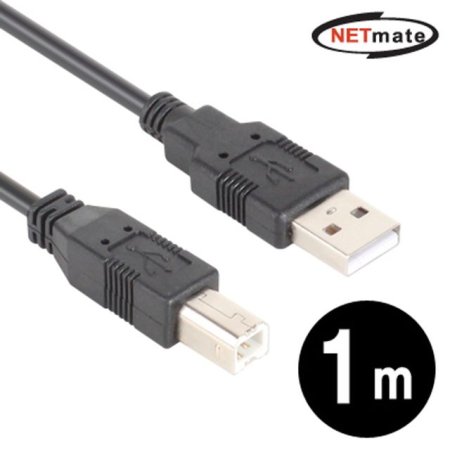 NETmate NMC-UB210BK USB2.0 A-B ̺ 1m ()