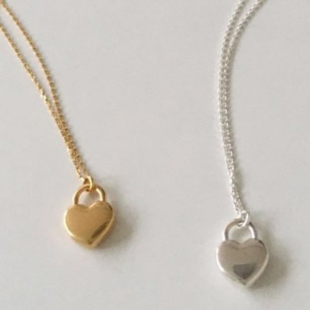 (silver925) heart lock necklace
