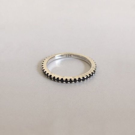 (silver925) black spinel ring