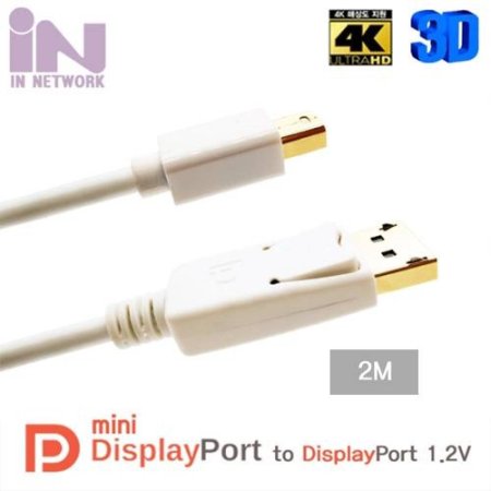 IN NETWORK Mini DisplayPort to DisplayPort 1.2V 2M IN-MDPDP02 (ǰҰ)