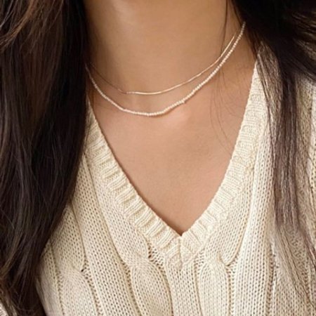 (silver925) varn pearl necklace
