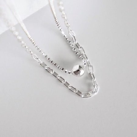 Silver925 Other chain layered necklace