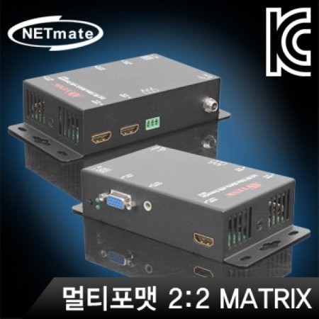 NETmate SD-2 Ƽ 2:2 Ʈ й(Է HDMI x2,  HDMI VGA)