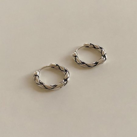 [925 Silver] Neke one touch earrings E 50