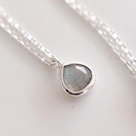 Silver925 Water drop labradorite necklace
