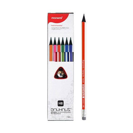 모나미 HB 12p 모나미연필 연필 삼각 지우개