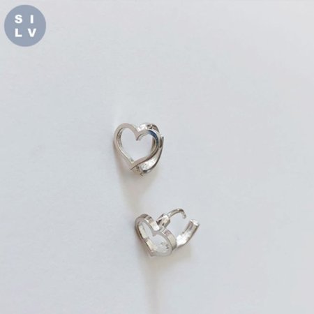 (silver925) heart onetouch earring