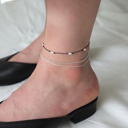 Silver925 Pearl string anklet
