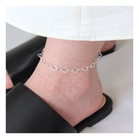 Silver925 Cutting round anklet