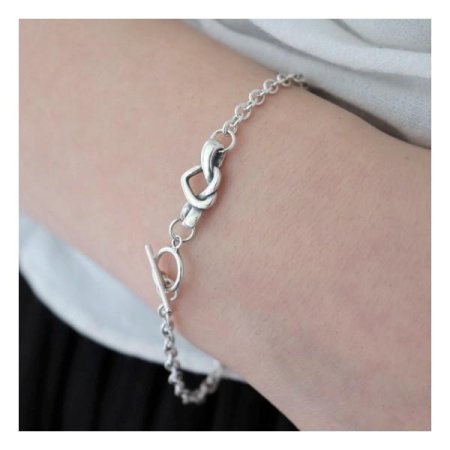 Silver925 Heart pretzel bracelet