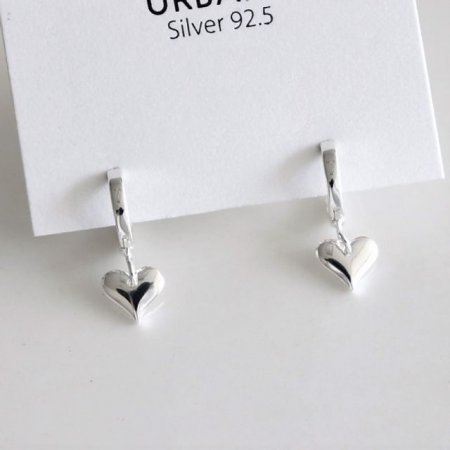 (Silver925) Cozy heart earring