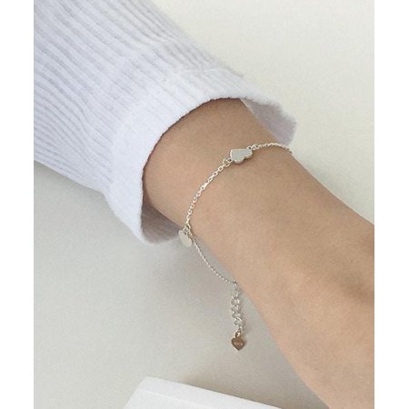 (silver925) heart charm bracelet