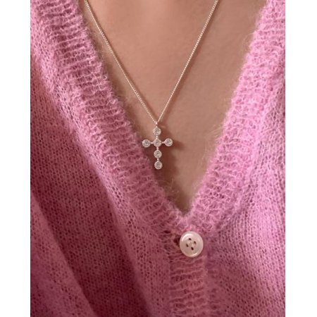 (925 silver) cubic rood necklace A 14