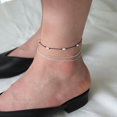(Silver925) Pearl string anklet