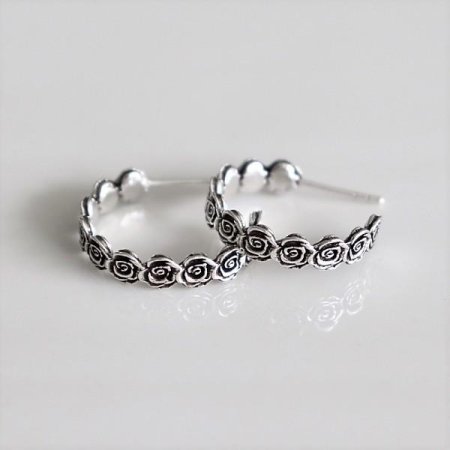 Silver925 Antique rose ring earring