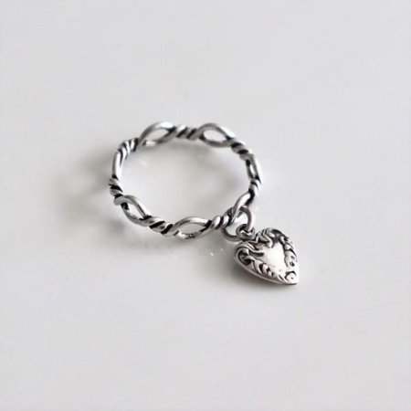 Silver925 Antique knot heart ring
