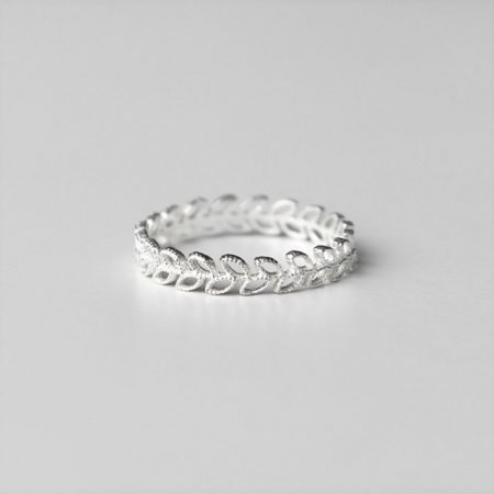 (Silver925) Matt leaf ring