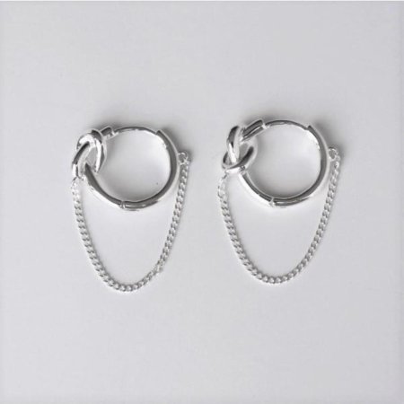 Silver925 Knot chain earring
