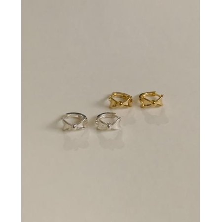 (925 Silver) Ribbon earrings E 59