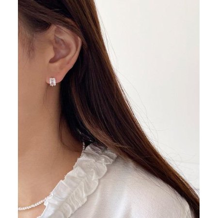 (silver925) square cubic earring