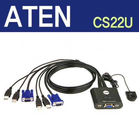 ATEN 2Ʈ USB ̺ KVM ġ (CS22U)