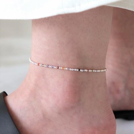 Silver925 Color stone anklet
