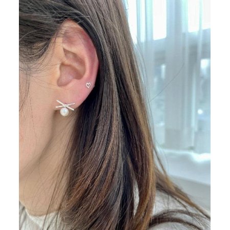 (silver 925) point mini heart earring