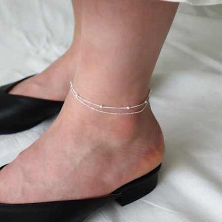 (Silver925) Ball layered anklet