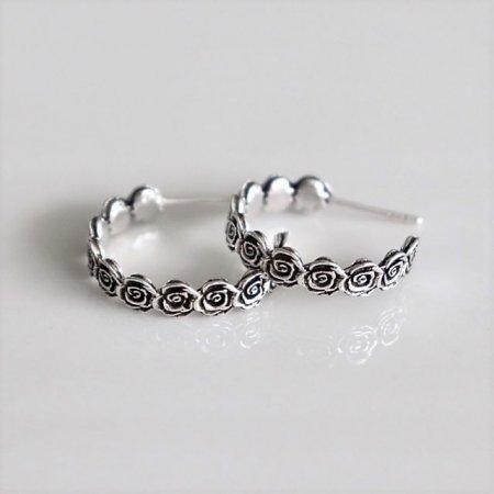(Silver925) Antique rose ring earring