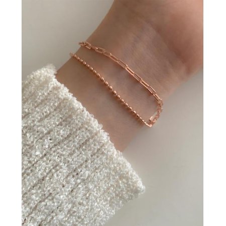 (925 Silver) Simple line bracelet C 24