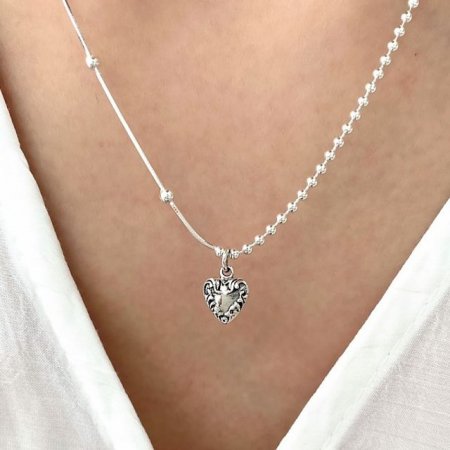 (Silver925) Antique heart necklace