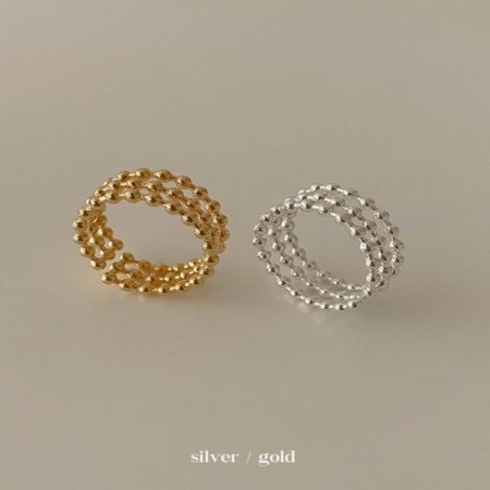 [925 Silver] Three-line ring B 78