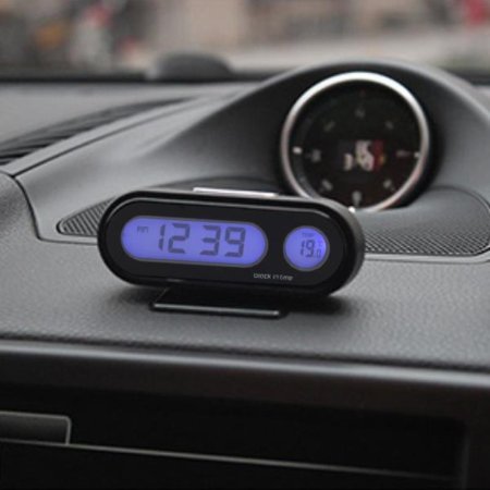 차량용 부착식 LED시계+온도계 대쉬보드 자동차시계