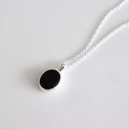 (Silver925) Neat onyx necklace