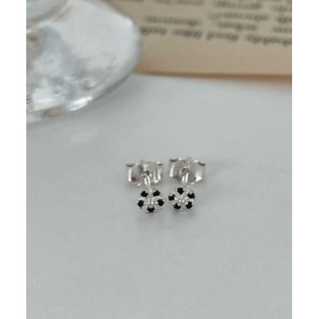 (silver 925) grid flower earring