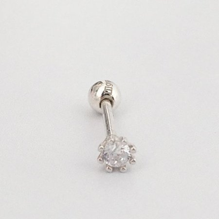 (silver925) white cubic piercing