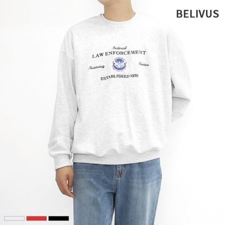 빌리버스 남자 맨투맨 BWV044 기모 라운드 티셔츠