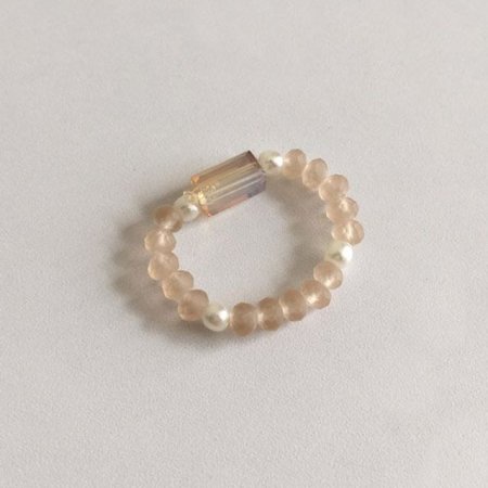 beige tone beads ring
