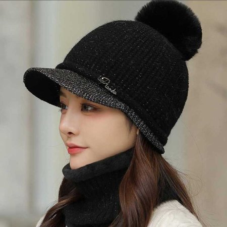 겨울 니트 따뜻한 방울 털모자 여성 골프 운동 모자