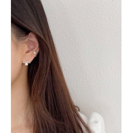 (silver925) ribbon earring