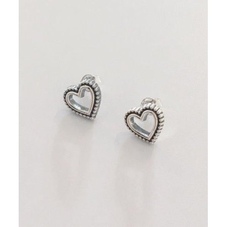 (silver925) dot heart earring