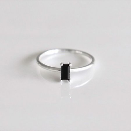 (Silver925) Rectangle stone ring