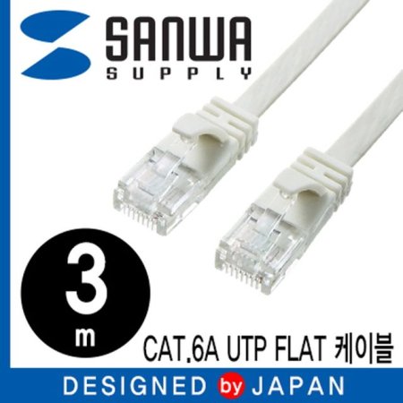 SANWA KB-FL6A-03W CAT.6A UTP ̷Ʈ FLAT ̺