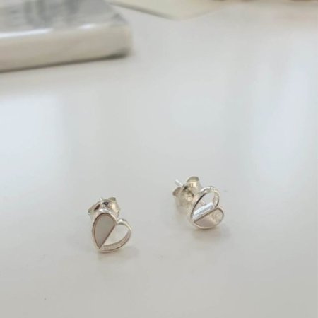(silver 925) half-heart earring